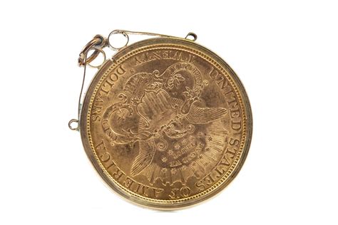 gold usa  twenty dollar coin dated    pendant mount  soldered  gross