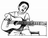 Guitar Coloring Pages Boys Boy Cartoon Drawing Player Playing Clipart Man Cliparts Instruments Printable Musical Outline Colouring Kids Instrument Plays sketch template