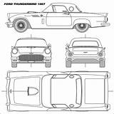 Thunderbird 1957 Blueprints Autos Cliparts Madera Drawingdatabase Studebaker sketch template
