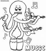 Music Coloring Pages Colouring Colorings Print Octopus sketch template