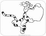 Coloring Valentine Tigger Pages Heart Disney Holding Disneyclips Pdf Funstuff sketch template