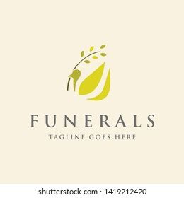 dove branch funerals logo icon vecor stock vector royalty