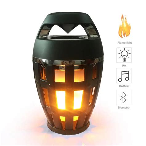 flame atmosphere lamp light bluetooth speaker portable wireless stereo speaker