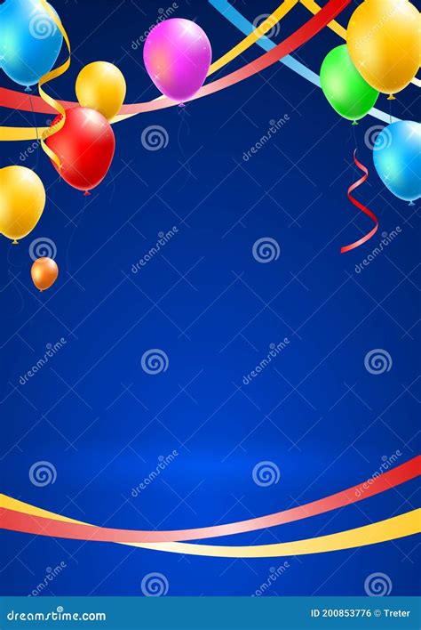 happy birthday vertical poster  colorful balloons confetti
