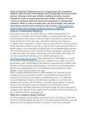 bullying essay  effect essay bullying  people