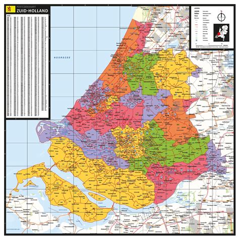 kaart zuid holland met postcodes provinciekaarten nederland vector map