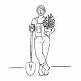 Gardener Shovel sketch template