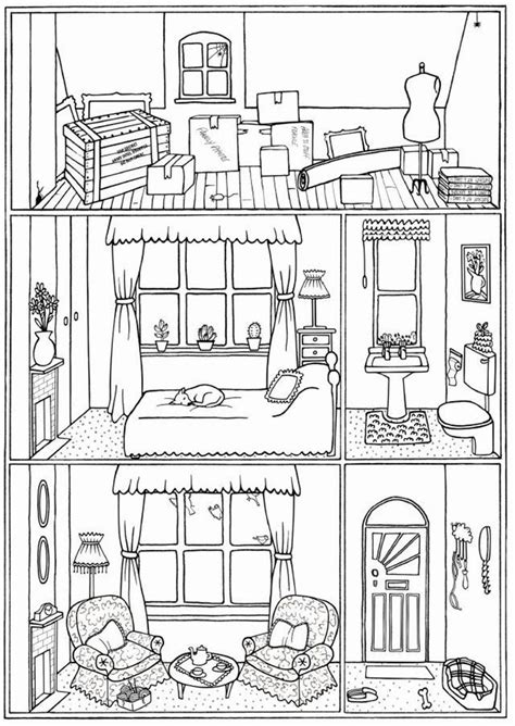 buy bundle   colouring pages house interiors instant   india