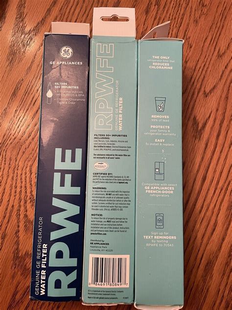 3 X Genuine Ge Rpwfe Refrigerator Water Filter With Rfid Chip In 3
