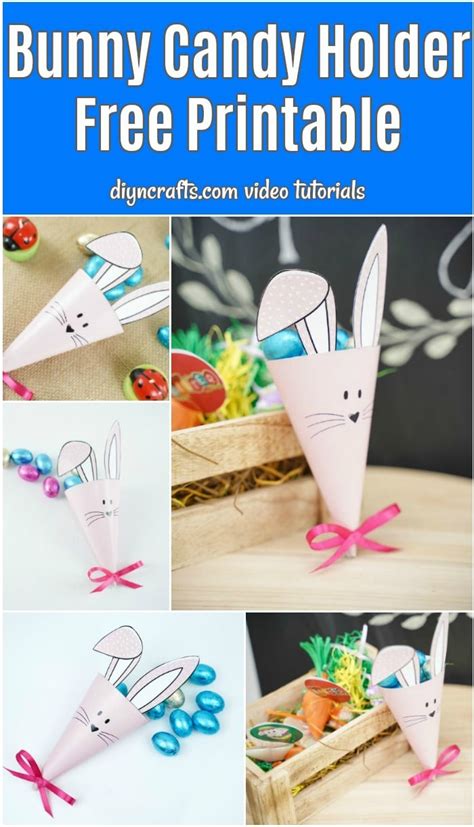 Free Printable Bunny Candy Holder Easter Craft Detailed Edge