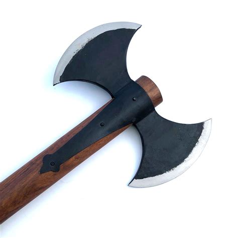 double bladed battle axe forged shop viking shield