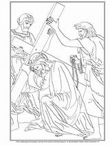 Jesus Cae Por Vez Primera Jesús Dibujos Cross Crucis Del Estaciones Viacrucis Es Coloring Choose Board Pages sketch template