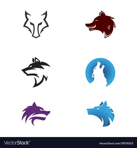 wolf head template royalty  vector image vectorstock
