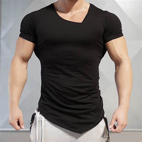 new design novelty men t shirt fashion the milk silk oblique v neck t