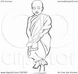 Monk Buddhist Lal Perera Collc0106 sketch template