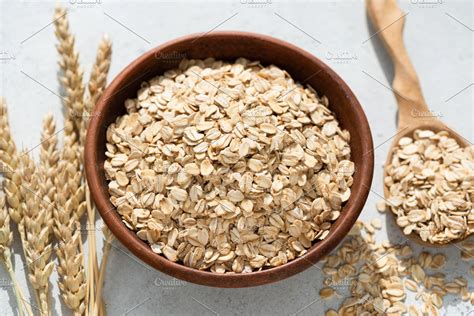 rolled oats  oat flakes  bowl high quality food images creative