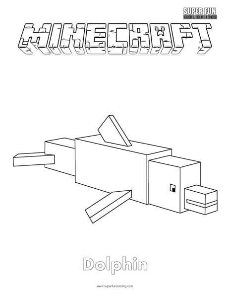 minecraft dolphin coloring page super fun coloring