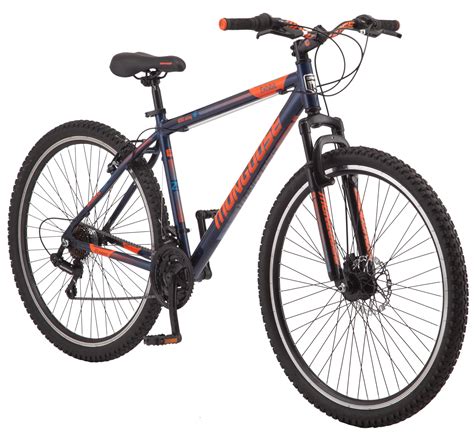 mongoose exhibit mountain bike   wheels  speeds mens frame blue walmartcom