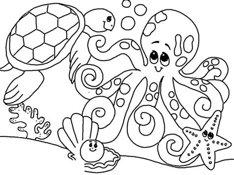 sea animals coloring pages  kids  worksheets ocean coloring