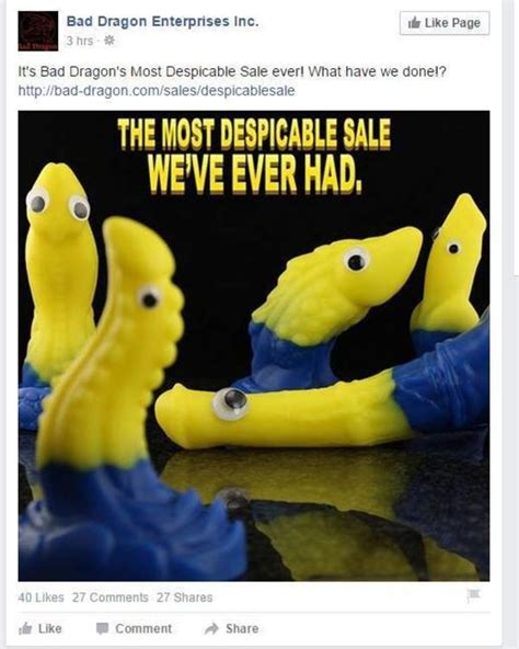 Bad Dragons Most Despicable Sale Ever Dragon Dildos Know Your Meme