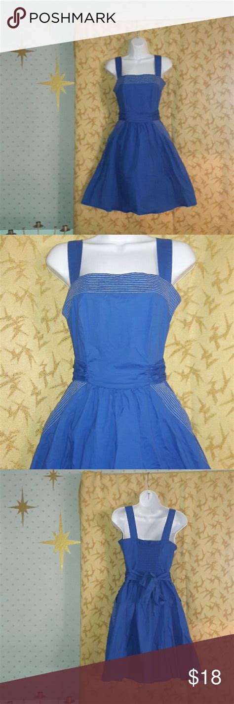 Cute Pinup 50 S Style Blue Dress Pockets Pretty Little Dress 50s