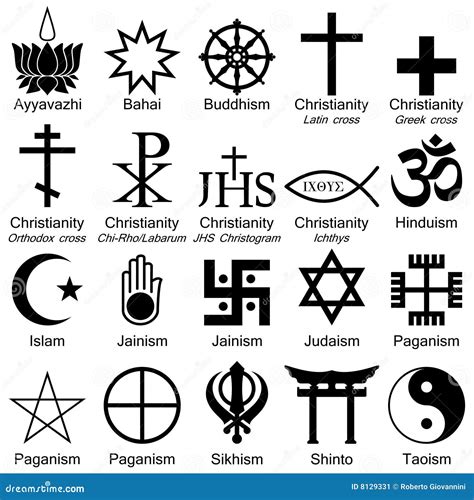de symbolen van de godsdienst van de wereld vector illustratie illustration  katholiek klem