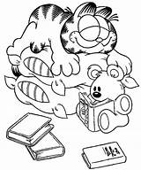 Garfield Slumbering Libros Pote Biscoitos sketch template