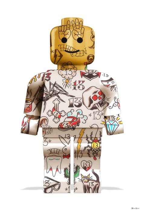 Graffiti Lego Man White Background Large By Monica Vincent From