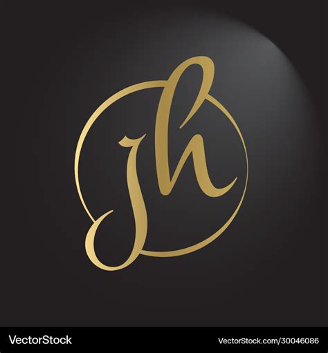 creative letter jh logo design template initial vector image