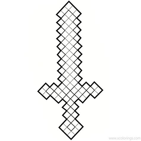 minecraft sword coloring sheet coloring pages