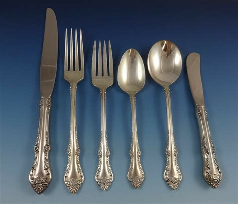 melbourne  oneida sterling silver flatware set   service  pieces ebay