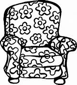 Coloring Pages Offbeat Chair Floral Furniture sketch template