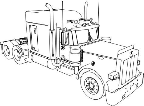 semi truck outline drawing  getdrawings