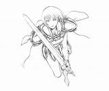 Claymore Clare Sword Coloring Cute Pages Another sketch template