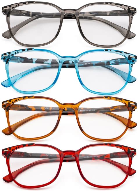 ladies reading glasses 4 pack large square readers for women