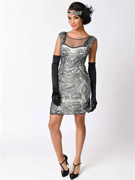 style  vintage package hip sequined flapper party dress  dresses
