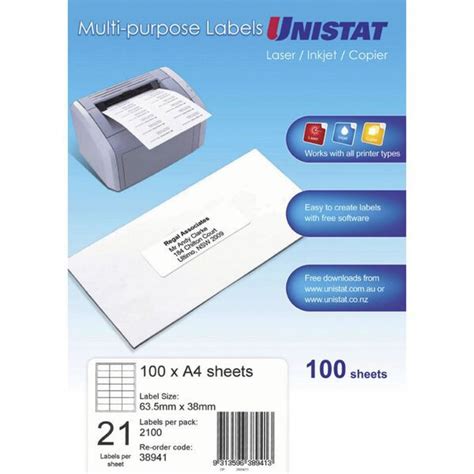 unistat    mm printable  labels inkjet wholesale
