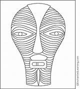 Africa Mask Ivory Coast Coloring Enchantedlearning Pages Newer Artists sketch template