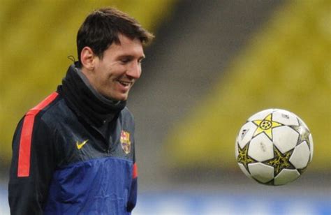 Barcelona S Forward Lionel Messi Controls A Ball During A