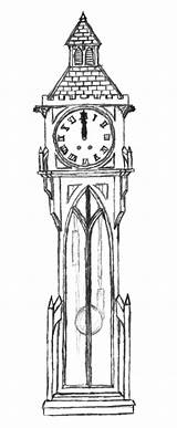 Clock Grandfather Coloring Pages Gothic Colorluna Drawings Color Expensive sketch template