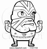 Wrestler Coloring Lucha Libre Cartoon Luchador Vector Clipart Mexican Pages Outlined Wrestling Cory Thoman Royalty Illustration Clip Mask Clipartof Regarding sketch template