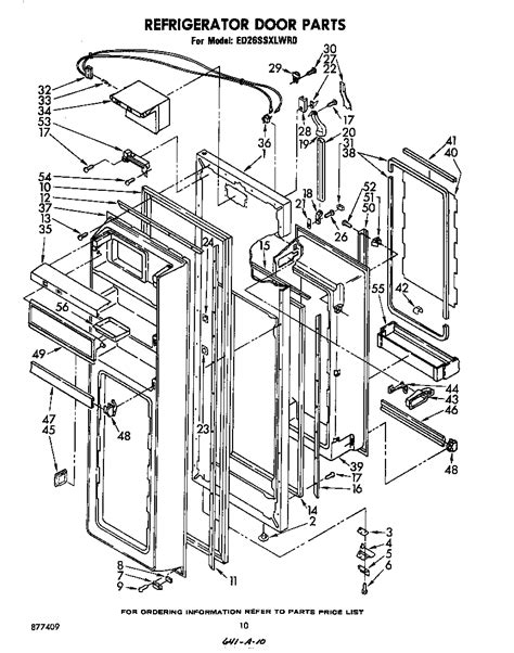 refrigerator door diagram parts list  model edssxlwr whirlpool parts refrigerator parts