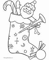 Coloring Christmas Pages Stocking sketch template