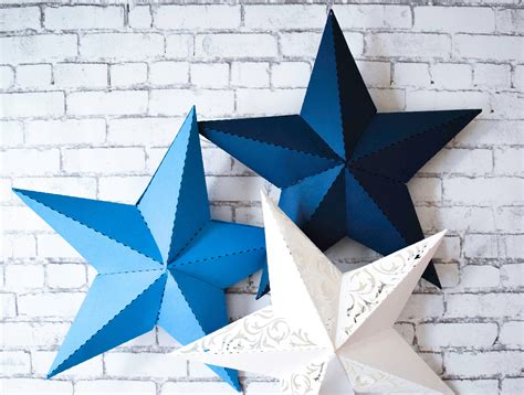 paper star printable template svg star cut files dxf