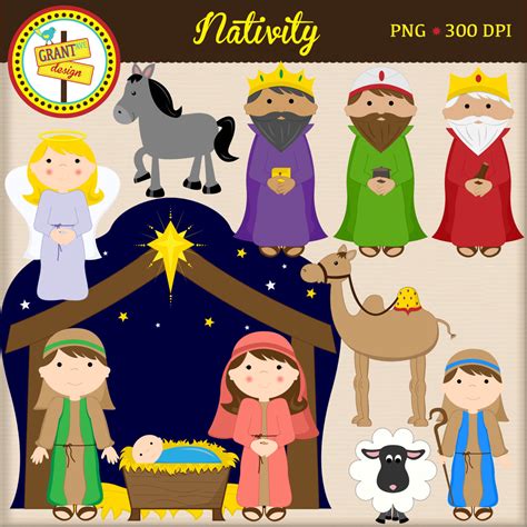 nativity scene figures clipart clipground