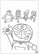 Dinokids Coloring Doraemon Close sketch template