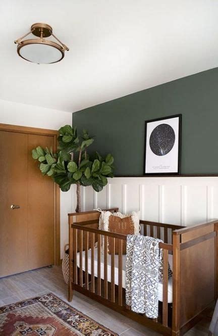 trendy baby boy nursery green  grey accent walls ideas white wainscoting home interior