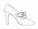 Shoes Chic Coloring Coloringcrew sketch template
