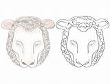 Printable Sheep Mask Printables Masks Coolest Coloring Colored Visit Kids sketch template