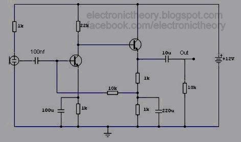 pre amp condenser microphone circuit